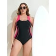 thumbnail image 5 of Asoul Plus Size Side Spliced One Piece Sport Swimsuit for Womens Racerback Athletic Bathing Suit, 5 of 8