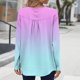 thumbnail image 4 of Neewe Women Tops Loose Fit Long Sleeve Round Neck Button T Shirts Business Casual Blouses Dressy Fall Fashion Work Clothes, 4 of 6