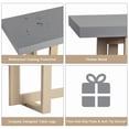 thumbnail image 5 of Hassch 59"L Modern Entryway Console Table, Concrete-Textured MDF Top & Solid Pine Frame, Wood Sofa Table for Living Room Bedroom, Gray, 5 of 10