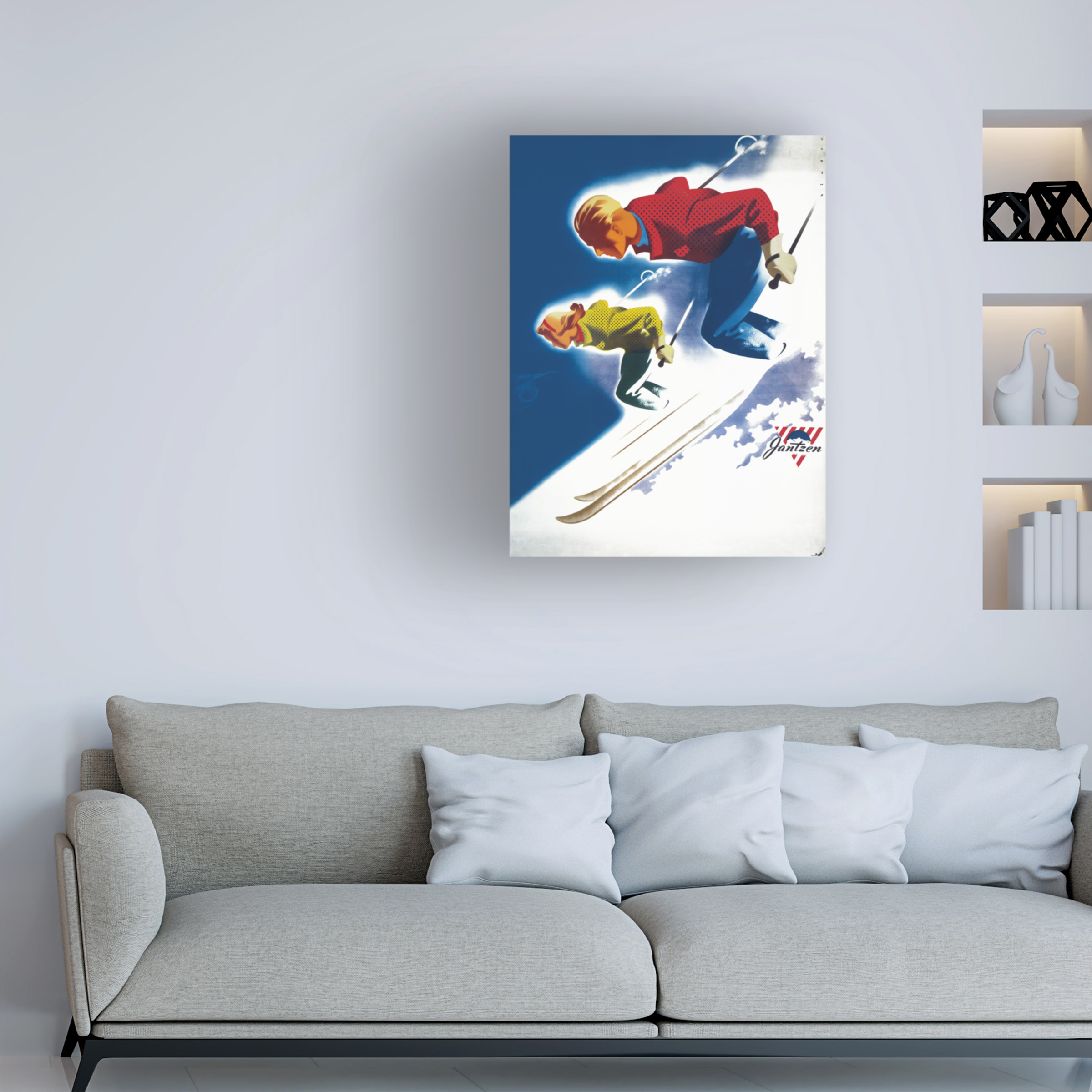 Print Collection 'Jantzen by Binder Man and Women Ski 1947' Canvas Art