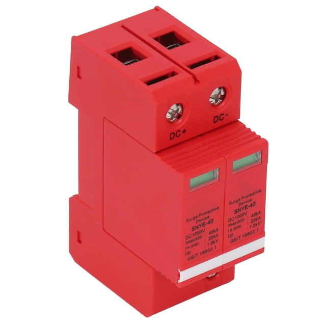 Parafoudre de Tension, Dispositif de Protection contre les Surtensions DC1000V Ignifuge PC Orange Rouge pour Résidence pour Immeuble de Bureaux 2P,3P