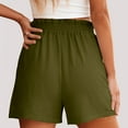 thumbnail image 6 of Women's High Waist Linen Shorts, Casual Flowy Drawstring Elastic Waist Pants, Breathable Summer Lounge Beach Vacation Outfits, Travel Essentials | HAODEJW,Green M, 6 of 9