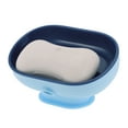 thumbnail image 5 of Unique Bargains 1 Pc Suction Cup Soap Dish Double Layer Blue Soap Dish for Bathroom Kitchen 5.12"x3.54"x2.95", 5 of 6