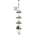 thumbnail image 3 of Corner Shower Caddy Tension Pole 4-Tier Rust Resistant Organizer Adjustable Trays Bathroom Storage Shelf Cloud White, 3 of 3