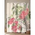 thumbnail image 4 of Spring Floral Shower Curtain Set, Waterproof Shower Curtains for Bathroom, Watercolor Pink Flower Botanical Washable Fabric Cloth Bath Curtain for Bathtub Decoration with Hooks 48x72 Inches, 4 of 6