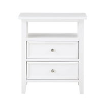 Comfort Pointe Walker White Wood 2-drawer Casual Storage Nightstand