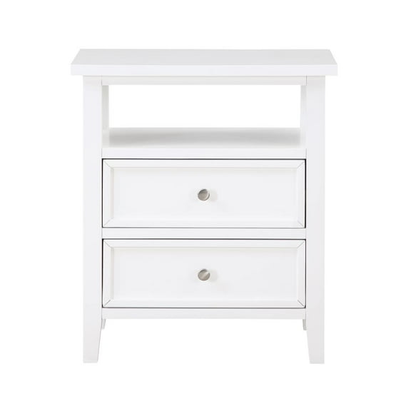 Comfort Pointe Walker White Wood 2-drawer Casual Storage Nightstand