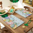 thumbnail image 3 of Rustic Floral Easter Placemat of 1 PC, Spring Color Eggs Green Leaf Table Mats Washable Heat-Insulation Non-Slip Place Mats for Kitchen Dinner Table Indoor Outdoor Decor,13x19 Inch Light Blue, 3 of 9