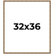32x36 Frame Gold Kingsley Distressed Solid Wood Picture Frame Width 0.75 Inches | Interior Frame