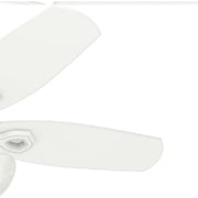 Hunter 42 inch Indoor Ceiling Fan with LED Lights - White Ceiling Fan with Pull Chain, For Bedroom or Living Room, Standard Mount, No Remote, 5 Blades, Includes Bulbs - Builder 52105, Snow White