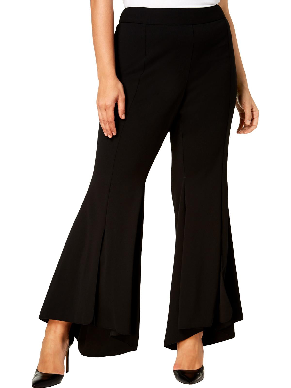 INC Womens Plus Flare High-Low Hem Dress Pants Black 24W - Walmart.com