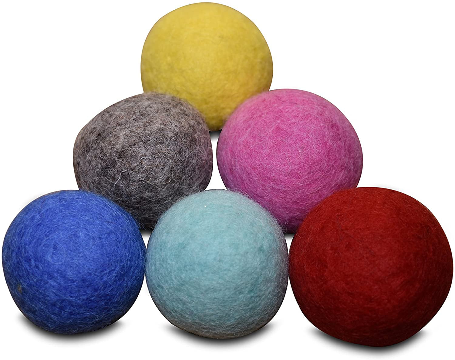 Set of 2 100% Wool Cat Toy Balls