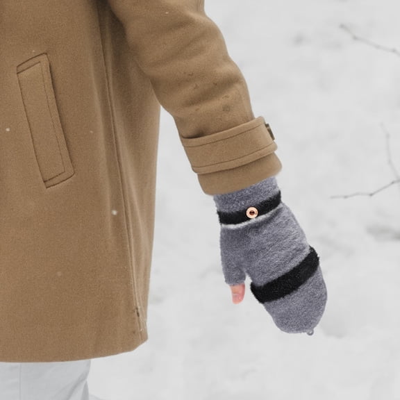 COMPUKAS 1Pair USB Charging Heated Gloves Grey Thermal Outdoor Gloves with Windproof Feature