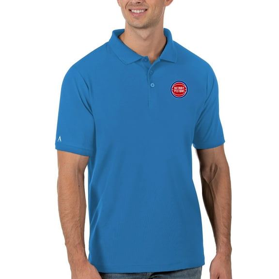 Men's Antigua Blue Detroit Pistons Legacy Pique Polo