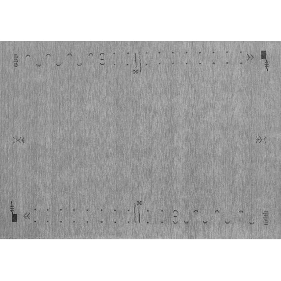 Ahgly Company Indoor Rectangle Abstract Gray Contemporary Area Rugs, 2' x 4'
