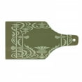 thumbnail image 1 of Art Nouveau Cutting Board, Floral Border with Tropical Pineapple Fruits Leaves Retro Style Swirls, Tempered Glass Cutting and Serving Board, Wine Bottle Shape, Sepia Sage Green, by Ambesonne, 1 of 1