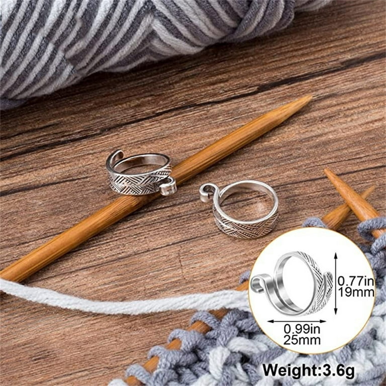  BESTOYARD 15 pcs Crochet Ring Open Ring Woolen Yarn Knitted  Ring Yarn Finger Ring Knitting Thimble DIY Sewing Accessory Sewing Braided  Thimble kntting Thimble Ring Metal Adjustable Ring Ring