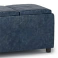 thumbnail image 6 of Avalon 42 inch Wide Contemporary Storage Ottoman in Denim Blue Vegan Leather, 6 of 9