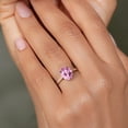 thumbnail image 6 of Gem Stone King 10K Yellow Gold Light Pink Created Sapphire and White Diamond Engagement Ring for Women | 3.12 Cttw | Oval 10X8MM | Gemstone September Birthstone | Size 7, 6 of 7