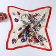 thumbnail image 5 of Qarigey Bufanda de seda para mujer, 90x90cm, bufandas cuadradas a la moda para mujer, bufandas de satén de seda con estampado de flores, pañuelos para 3# 2piezas Qarigey CBP010063, 5 of 5