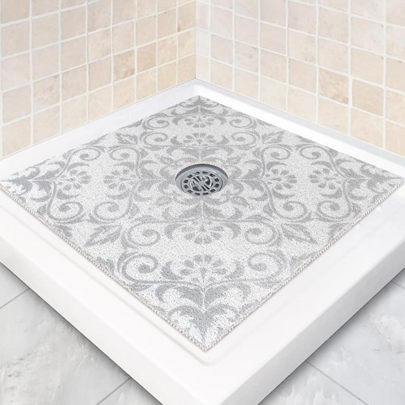 Alfombra de ducha Mavicen cuadrada, antideslizante, de PVC, 60 x 60 cm