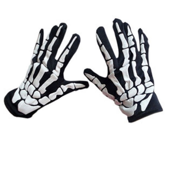 Fgnfyis Bone Full Skeleton Racing Halloween Unisex Gloves for Men Women Accessories White