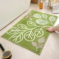 thumbnail image 4 of XEOVHV Green Leaf Non Slip Bathroom Rugs, Cute Plant Absorbent Bath Mat, Funny Botanical Floor Bathmat Washable Small Bath Matt Bathroom Decor-16''x24'', 4 of 9