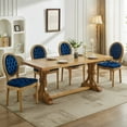 thumbnail image 5 of HQZX European Style Solid Wood Frame Luxury Dining Chairs with Nailhead Trim,Set of 2,Blue, 5 of 9