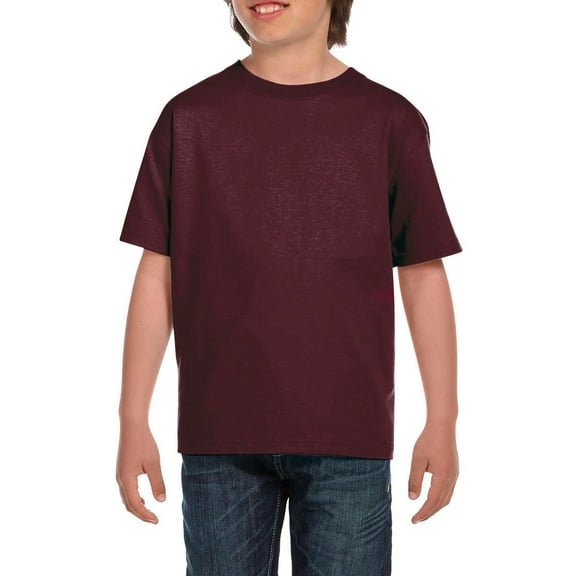 JustBlanks Youth DryBlend Short Sleeve Crew Neck Double Stitched Hem Classic Fit T Shirt