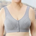 thumbnail image 3 of Tshirt Bras for Women No Underwire No Underwire Lactation Vest Bra Back Adjustment Yoga Running Bra V-Neck Pullover Bra Feature Hook and Eye Closure Training Bra Style Y-580 , Gray M, 3 of 6