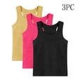 thumbnail image 2 of Nilvkv Girls Undershirts, Girls Tank Tops, Youth 3 Pack Solid Sleeveless Round Neck Basic Top Summer Casual Multicolor 8-9 Years, 2 of 8