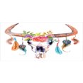 thumbnail image 4 of Watercolor Piggy Bank, Bull Skull Hanging Flower Feathers Inspired Design, Ceramic Coin Bank Money Box for Cash Saving, 3.6" X 3.2", Multicolor, by Ambesonne, 4 of 4