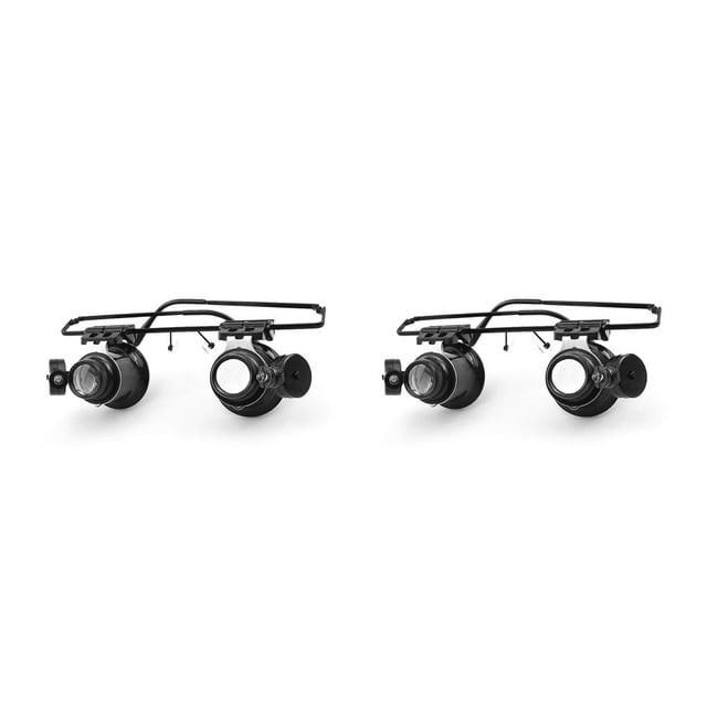 Monstrate Headband Professional 20X Magnifier Watching Tools Worker Double-Eyes Equipment Gift Magnifying Jewelry Glasses 15.1*4.9*4.5 cm 2piezas