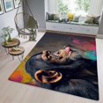thumbnail image 3 of Monkey Rug & Home Decor-Cool Gorilla Black Area Rugs-Animal Monkey Rug Carpet Durable & Non-Slip Modern Rugs for Living Room Bedroom Man Cave Decorative-M87BA, 3 of 7