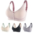 thumbnail image 2 of NIEWTR Bralettes for Women With Support Plus Size Front Closure Full Coverage No Underwire Comfort Wireless Push up Bras with Back Support Lace Sleeping Everyday Bras(Beige,M), 2 of 9