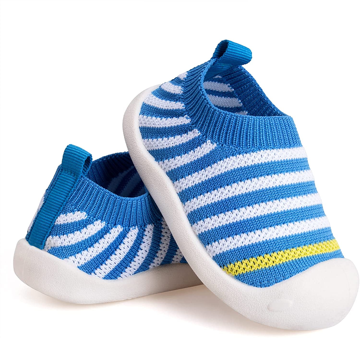 Baby Boys Girls Walkers Infant Canvas Sneakers Size 3 Mesh Breathable Lightweight Toddler Casual Shoes Anti-Slip Cotton Mesh Breathable Lightweight Velcro Trainers Indoor-Outdoor Slippers 