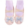 thumbnail image 2 of JUSLIO Girl Shoes Soft Sole Bow Dance Shoes Canvas (Toddler/Little Kid/Big Kid) Ballet Flats 23(US:8) Beige, 2 of 3