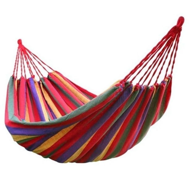Portable Garden Canvas Hammock Canvas Bed Camping Porch Backyard Indoor Outdoor Swing Red Walmart Com Walmart Com