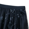 thumbnail image 2 of Lu's Chic Women's Tulle Midi Skirt Floral High Waisted Layered Mesh Formal Prom Party Pleated Summer Floral Elastic Waist Tea-length A-line Tutu Skirts Navy X-Small-Large, 2 of 5