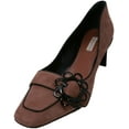 thumbnail image 1 of Fabrizio Viti Mocassins & Slip-On en Daim Rose pour Femmes Daisy Buckle - 8M, 1 of 3