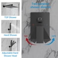 thumbnail image 6 of 10"/12" Square/Round Rain Shower Faucet System – High-Pressure Wall-Mounted Shower Set with Handheld & Valve, 6 of 8