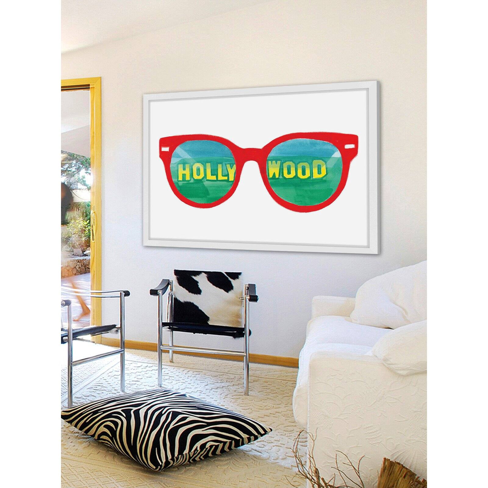 Marmont Hill "Hollywood Glasses" by Molly Rosner Framed Painting Print