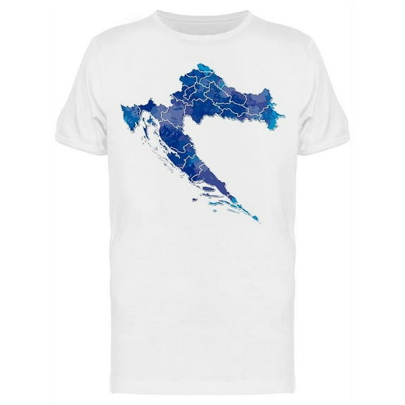 Croatia Watercolor Map T-Shirt Men -Image by Shutterstock, Male Large