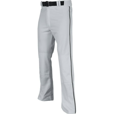 Champro Sports Triple Crown Open-Bottom Baseball Pants with Braid, Adult X-Large, Grey with Black Braid