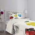 thumbnail image 3 of Ambesonne Fitness Quilted Bedspread Set 2 Pcs, Vivid Workout Items, Twin Size, Multicolor, 3 of 5