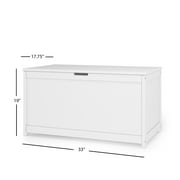 Child Craft Harmony 33 Kids Toy Box Storage Chest, Soft-Close Hinges, Wooden Construction, Matte White