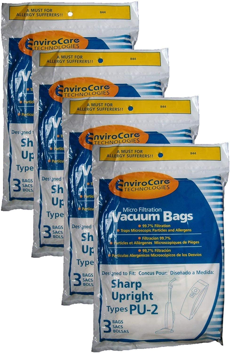 Sharp Type PU2 Upright Envirocare Microfiltration Vacuum Cleaner Paper