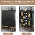 thumbnail image 5 of Shoe Storage Cabinet, Shoe Cabinet with 2 Flip Drawers, Narrow Shoe Rack Organizer for Entryway (Black), 5 of 8