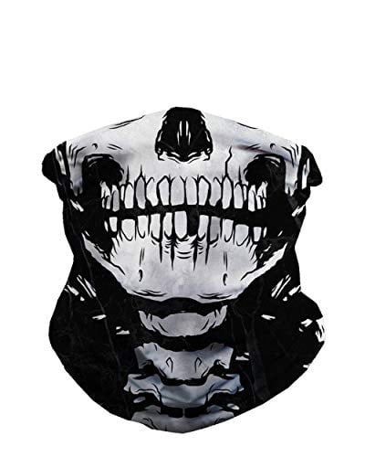 Skeleton Print Face Gaiter Neck Mask for Men & Women - Skull Gator ...