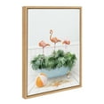 thumbnail image 4 of Kate and Laurel Sylvie Three Flamingos Beach House Bath Framed Canvas Wall Art by Amy Peterson, 18x24 Natural, Cute Animal Bathtub Art for Wall, 4 of 7